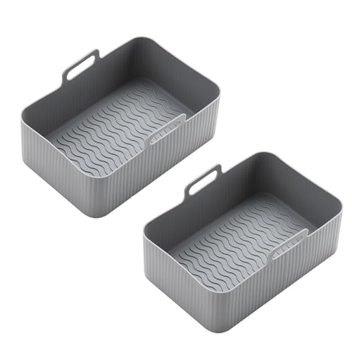 SUIOPPYUW 2 teile/satz Silikon Leicht Zu Reinigen Köche Gerichte Für Küchengeschirr Luft Harmlos Zu Von Silikon Einfach Hält Friteuse Tabletts, Grau, 19.5 * 13.5 * 7 cm SUIOPPYUW 2 teile/satz Silikon Leicht Zu Reinigen Köche Gerichte Für Küchengeschirr Luft Harmlos Zu Von Silikon Einfach Hält Friteuse Tabletts, Grau, 19.5 * 13.5 * 7 cm von SUIOPPYUW