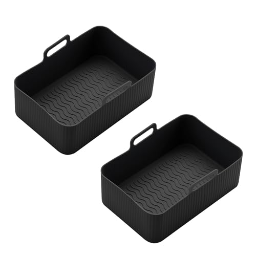 SUIOPPYUW 2 teile/satz Silikon Leicht Zu Reinigen Köche Gerichte Für Küchengeschirr Luft Harmlos Zu Von Silikon Einfach Hält Friteuse Tabletts, Schwarz, 19.5 * 13.5 * 7 cm SUIOPPYUW 2 teile/satz Silikon Leicht Zu Reinigen Köche Gerichte Für Küchengeschirr Luft Harmlos Zu Von Silikon Einfach Hält Friteuse Tabletts, Schwarz, 19.5 * 13.5 * 7 cm von SUIOPPYUW