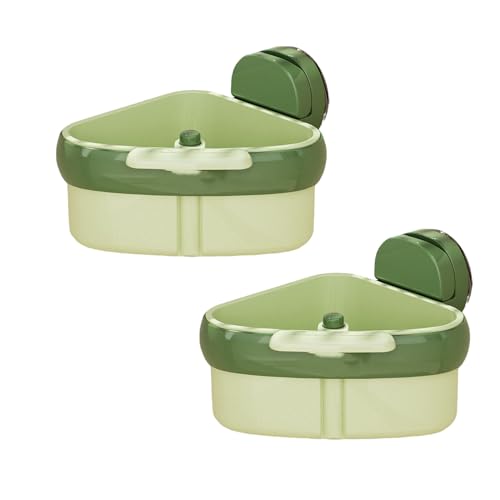 SUIOPPYUW 2 teiliges Ecksieb Set – multifunktionales dreieckiges Müll ABS Hängeregal mit automatischer Saugfunktion, Grün SUIOPPYUW 2 teiliges Ecksieb Set – multifunktionales dreieckiges Müll ABS Hängeregal mit automatischer Saugfunktion, Grün von SUIOPPYUW