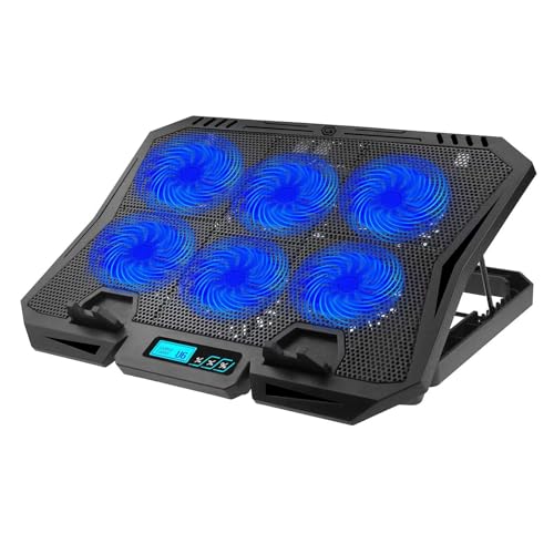 SUIOPPYUW 6 eingebaute Lüfter Laptop Kühler Kühlpad Halterung Lüfter Luftkühlung zur Temperaturreduzierung ABS Basishalterung, Schwarz, Nicht verstellbar von SUIOPPYUW