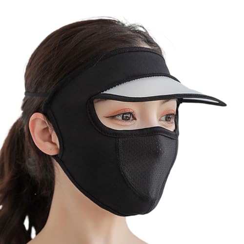 SUIOPPYUW Atmungsaktive und Bequeme Maske UV Rad Sonnenschutz Facekini Ice Silk Bequeme und atmungsaktive Ice Silk Maske, Schwarz von SUIOPPYUW