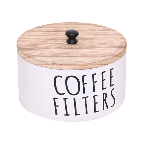 SUIOPPYUW Deckel Mehrzweck Filter Spender Holz Behälter Lagerung Box Langlebig Und Robust Aus Holz Mit Deckel Mehrzweck, Weiß von SUIOPPYUW