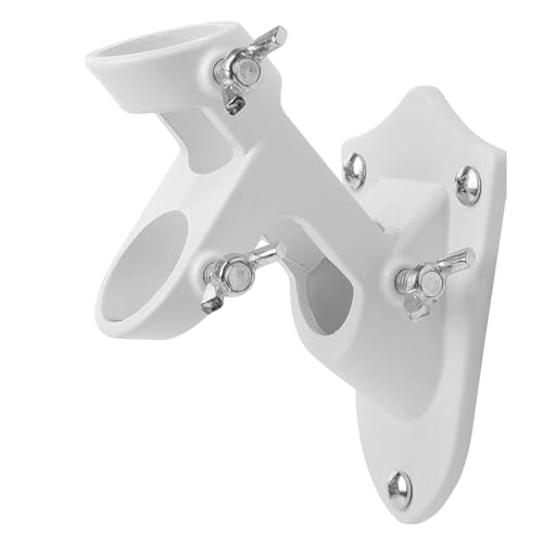SUIOPPYUW Doppelmund Fahnenmasthalter für den Außenbereich, Hausmasthalterung, rostbeständiges Aluminiummaterial, robust, 2 für den Innenbereich, Weiß von SUIOPPYUW
