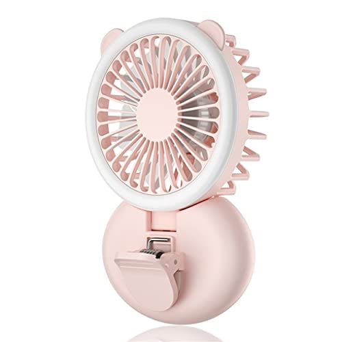 SUIOPPYUW Drahtloser Halsketten Lüfter Handheld USB wiederaufladbare Silent Lüfter Desktop Kühler 3 Stufen Windkraft für das Büro im Freien, Rosa von SUIOPPYUW