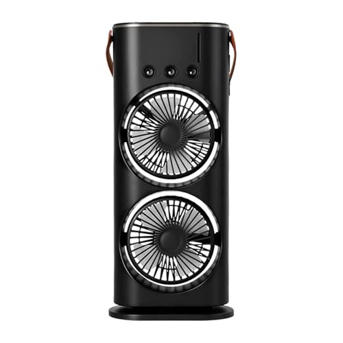 SUIOPPYUW Dual Motor Wiederaufladbare Luftbefeuchter Fan Mit LED Licht Luftbefeuchter Mit LED Licht ABS Desktop Fan Spray Fan Tragbare Luft, Schwarzes Laden SUIOPPYUW Dual Motor Wiederaufladbare Luftbefeuchter Fan Mit LED Licht Luftbefeuchter Mit LED Licht ABS Desktop Fan Spray Fan Tragbare Luft, Schwarzes Laden von SUIOPPYUW