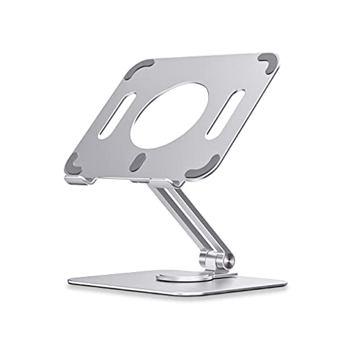 SUIOPPYUW Faltbarer Tablet Halter Rotation Multi Winkel verstellbare Aluminiumlegierung Stand Mount Cradle Travel Desktop Bracket Geschenke, Silber von SUIOPPYUW