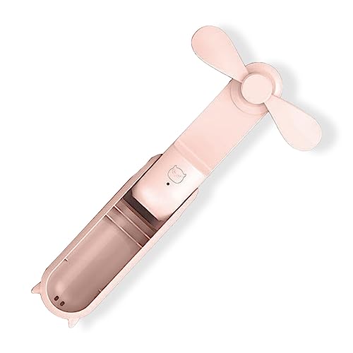 SUIOPPYUW Fan Handheld wiederaufladbar 3 Geschwindigkeit einstellbar faltbar Büro Pocket Fans Haushaltszubehör Outdoor Sommer Camping, Rosa von SUIOPPYUW
