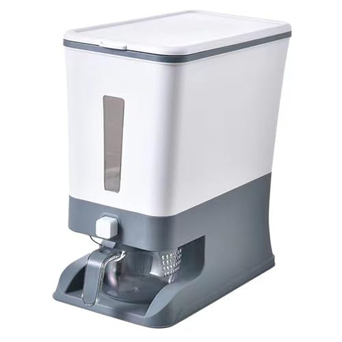 SUIOPPYUW Frischer Reis mit versiegeltem und feuchtigkeitsbeständigem Reisbehälter, Getreide, PP, insekten und feuchtigkeitsbeständiger Reiseimer, 10kg grau von SUIOPPYUW