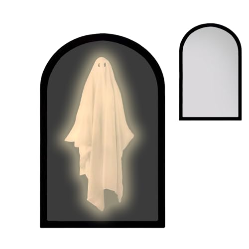 SUIOPPYUW Halloween Spiegel Halloween Dekorationen Berühren Sie Zu Mit Spiegel Be S Charme Be, Kreisförmiges warmes Licht, 50 * 30 * 2.2 cm von SUIOPPYUW