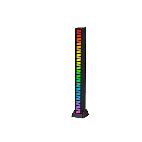 SUIOPPYUW Home Living Room Desktop RGB Wiederaufladbares Licht Gaming Voice Activated Sound Control Wireless Lamp Umgebungsbeleuchtung, 32 Perlen Schwarz von SUIOPPYUW