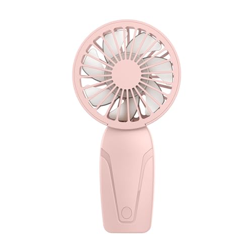 SUIOPPYUW Kompakter Kleiner Handventilator mit USB Ladefunktion für Reisen, wiederaufladbar mit hoher Windkraft, tragbarer Mini Taschenventilator aus ABS, Rosa von SUIOPPYUW