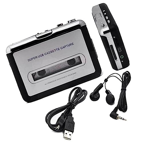 SUIOPPYUW Mini USB Kassettenaufnahmeband, MP3 Player, wiederaufladbarer Kassettenspieler, Kunststoff Konverter, praktischer Recorder für Reisen von SUIOPPYUW