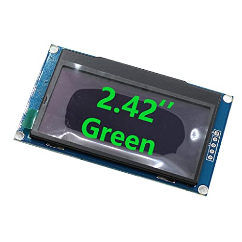 SUIOPPYUW OLED Modul 2,42 Zoll LCD Displays 4 polige 7 polige Anzeigemodule mit automatischer Beleuchtung, die Geräte LED Bildschirme anzeigen, Grün, 4 polig von SUIOPPYUW