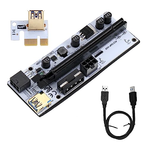 SUIOPPYUW PCI E 1X auf 16X Adapter PCI Konverter 6 Pin 4 Pin Stromanschluss Mining Gerät Miner Computerzubehör Desktop PC Zubehör von SUIOPPYUW
