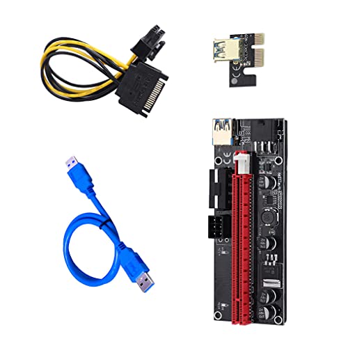 SUIOPPYUW PCI E Verlängerungskabel Stromversorgungsplatine USB 3.0 1X bis 16X LED Lichtanzeigekondensatoren Extended Card Video Supplies Miner von SUIOPPYUW