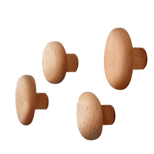 SUIOPPYUW Rustikaler Wandhalter, stilvolle Aufbewahrung für Mäntel, Hüte und Taschen. Rustikaler Wandhalter für Wohnzimmer, Holz, 4 Holzhaken für Mäntel, Typ+2 von SUIOPPYUW