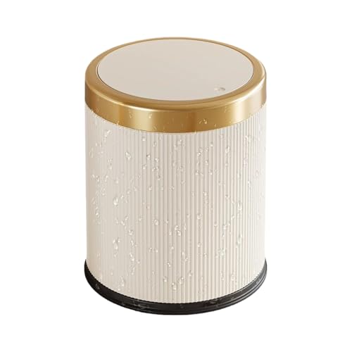 SUIOPPYUW Stilvoller Pukomc Beige Clean Touchless Smart Genießen Sie eine angenehme Umgebung Pukomc Gallonen Badezimmermülleimer mit Öffnung, Cremeweiß von SUIOPPYUW