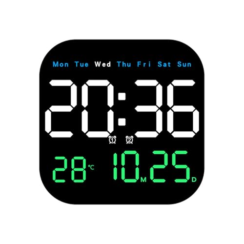 SUIOPPYUW Wanduhr für Wohnzimmerdekoration mit genauer Zeitmessung und Temperaturanzeige, elektronische Tischuhr, Dreifarbig von SUIOPPYUW