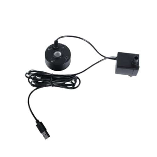 SUIOPPYUW Zimmerbrunnen Nebelhersteller mit Wasserstandssensor Außenbrunnenzubehör ABS Mini Nebelmaschine USB Wasserpumpe, Schwarz, mit Wasserpumpe von SUIOPPYUW