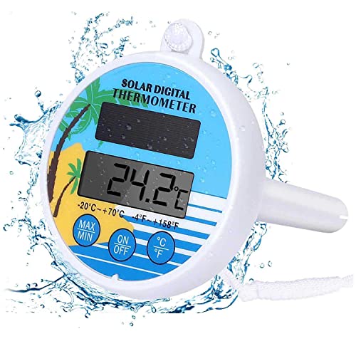 Solar-Schwimmbadthermometer, schwimmendes Thermometer, digitales LCD-Thermometer, leicht ablesbar, für Außen- und Innenschwimmbäder, Spas, Teiche, Badewannen von SUJAHHUJIQ