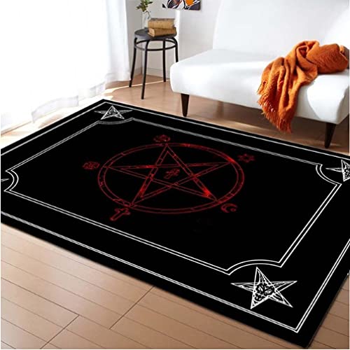 Satan Demon Area Rug Ouija Board Bodenmatte Gothic Home Decor Teppich Hexereibedarf 120x200cm von SUJIN