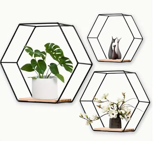 3er-Set sechseckige Wandregale – Elegante Schweberegale in schwarz – Schwimmende Regalbretter zur Wandmontage – Vielseitig für Wohnzimmer, Arbeitszimmer oder Küche – Perfekt zur Dekoration & Aufbewahr 3er-Set sechseckige Wandregale – Elegante Schweberegale in schwarz – Schwimmende Regalbretter zur Wandmontage – Vielseitig für Wohnzimmer, Arbeitszimmer oder Küche – Perfekt zur Dekoration & Aufbewahr von SUJOSAJU