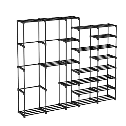 SUJOSAJU 5-stöckiger Kleiderschrank Organizer: Einstellbarer Kleiderständer mit Schuhablage und Drahtregalen, freistehend und tragbar von SUJOSAJU