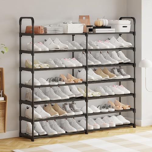 SUJOSAJU XXL Schuhorganizer mit 8 Ebenen & Doppelreihen - Metall-Schuhregal für Eingang, Diele oder Kleiderschrank - Extra breite Fächer für alle Schuhgrößen - Einfache Selbstmontage SUJOSAJU XXL Schuhorganizer mit 8 Ebenen & Doppelreihen - Metall-Schuhregal für Eingang, Diele oder Kleiderschrank - Extra breite Fächer für alle Schuhgrößen - Einfache Selbstmontage von SUJOSAJU
