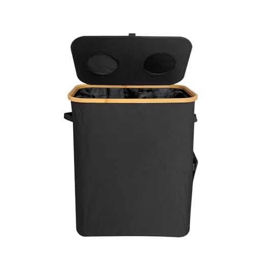XXL 140 Liter Recycling-Behälter für die Küche mit Deckel - Inkl. 4 wiederverwendbaren Innensäcken - Ideal für Mülltrennung (Restmüll, Verpackungen, Biomüll) - Stabiler Abfallbehälter mit praktischem von SUJOSAJU