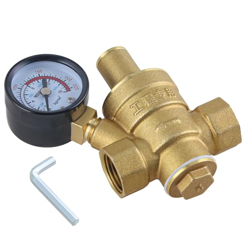 SUKITMISO 1/2 Zoll Druckminderer Wasser DN15 mit Manometer und Einstellwerkzeugen, Messing Einstellbarer Wasserdruckregler, Einstellbar Druckminderer für Wasser überdruckventil Wasser Druckminderer SUKITMISO 1/2 Zoll Druckminderer Wasser DN15 mit Manometer und Einstellwerkzeugen, Messing Einstellbarer Wasserdruckregler, Einstellbar Druckminderer für Wasser überdruckventil Wasser Druckminderer von SUKITMISO