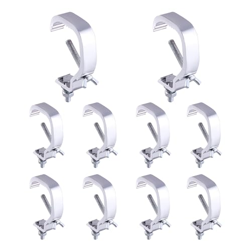 SUKITMISO 10Pcs Bühnenlichtklemmenhaken, Traversen Klammern C-Klemme, DJ-Lichtspannklemmen, Bühnenbeleuchtung Haken aus Aluminiumlegierung, Passend für Rohre mit 30–52mm Außendurchmesser Traglast 25Kg SUKITMISO 10Pcs Bühnenlichtklemmenhaken, Traversen Klammern C-Klemme, DJ-Lichtspannklemmen, Bühnenbeleuchtung Haken aus Aluminiumlegierung, Passend für Rohre mit 30–52mm Außendurchmesser Traglast 25Kg von SUKITMISO