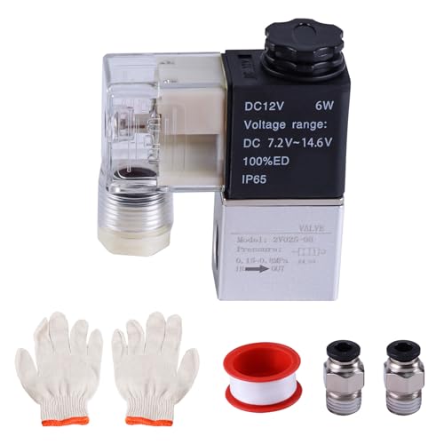 SUKITMISO 12V Pneumatisches Magnetventil DC Elektrisches Magnetventil 2V025-08 12VDC PT1/4 2/2-Wege normalerweise geschlossen IP65 Solenoid Druckluft Ventil Aluminium für Pneumatisches System SUKITMISO 12V Pneumatisches Magnetventil DC Elektrisches Magnetventil 2V025-08 12VDC PT1/4 2/2-Wege normalerweise geschlossen IP65 Solenoid Druckluft Ventil Aluminium für Pneumatisches System von SUKITMISO