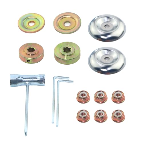 SUKITMISO 15 Stück Freischneider Zubehör, Ersatzteile für Motorsense, Universal Rasenmäher Klingenadapter Metallgetriebe Mutter Messer Wartung Kit, für Freischneider und Rasenmäher von SUKITMISO