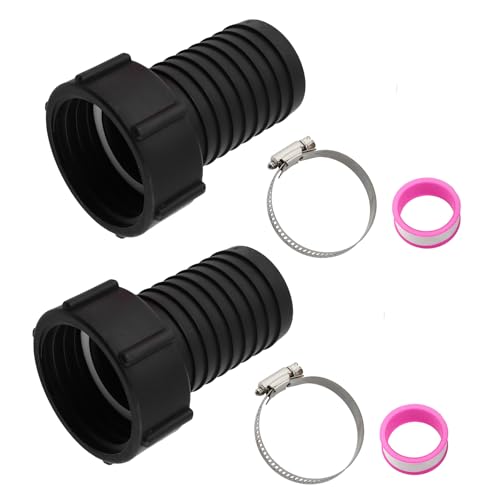 SUKITMISO 2 Stück IBC Auslaufstutzen S60x6 auf Schlauchtülle IBC Tank Zubehör S60x6 (60mm) Innengewinde auf Tülle 2(50mm), IBC Tankschlauchadapter, Gartenschlauch Adapter, Container Tank Zubehör von SUKITMISO