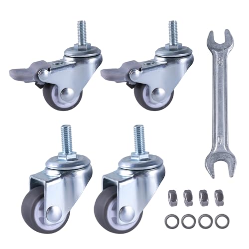 SUKITMISO 25mm Möbelrollen mit Sicherheitsbremse 4er Set, Klein Lenkrollen für Möbel, M6 Möbelrollen Klein 2 mit Bremsen und 2 ohne, 360° Drehbar Leise Rutschfeste Gummirollen SUKITMISO 25mm Möbelrollen mit Sicherheitsbremse 4er Set, Klein Lenkrollen für Möbel, M6 Möbelrollen Klein 2 mit Bremsen und 2 ohne, 360° Drehbar Leise Rutschfeste Gummirollen von SUKITMISO