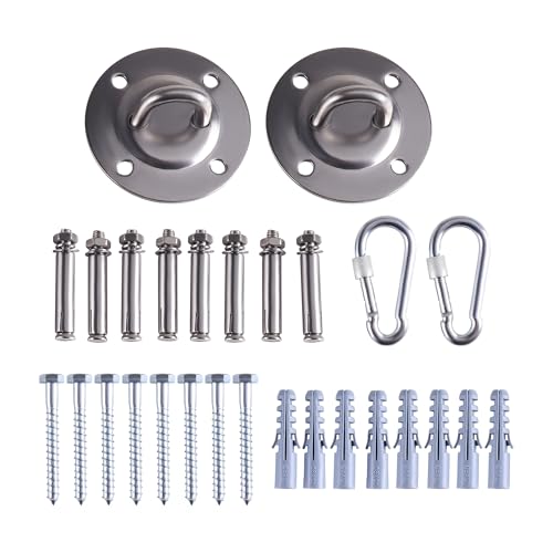 SUKITMISO 2er Edelstahl Deckenhaken Schwerlast, Deckenhaken für Boxsäcke, Deckenhaken Hängesessel, Deckenhaken Hängesessel Befestigung Deckenhalterung mit Schraube für Boxsäcke,Schaukelhaken,Yoga SUKITMISO 2er Edelstahl Deckenhaken Schwerlast, Deckenhaken für Boxsäcke, Deckenhaken Hängesessel, Deckenhaken Hängesessel Befestigung Deckenhalterung mit Schraube für Boxsäcke,Schaukelhaken,Yoga von SUKITMISO