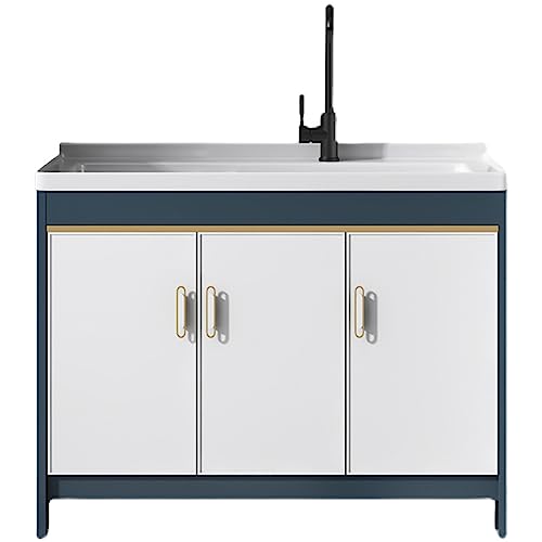 Freistehendes Waschbecken,Keramikbecken Mit Unterschrank,Keramik Handwaschbecken Spültisch,Bäder Spülbecken,Outdoor Freistehende Universalspüle Waschküche,Spüle Für Badezimmer Garage Balkon (Size : 8 von SUKORI