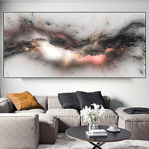 SUKPDJO Abstraktes Kunst Leinwandbilder,Marmor Bild auf Leinwand,Bunt Poster und Druck,Wandkunst für Wohnzimmer Bilder Abstrakt 60 x 120 cm,No Frame (E,70x140 cm) von SUKPDJO