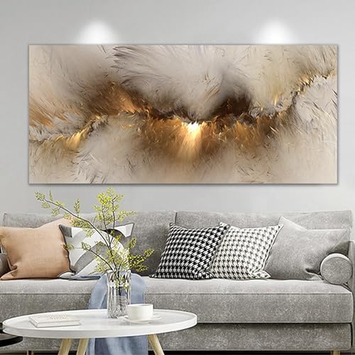 SUKPDJO Abstrakte Gold Poster Leinwand Gemälde auf Leinwand Wandbilder Wohnzimmer Moderne Wandkunst Bilder Poster und Drucke Bilder 70x140cm Rahmenlos (A,70x140 cm) von SUKPDJO