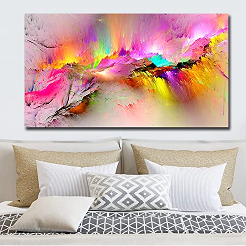 SUKPDJO Abstraktes Kunst Leinwandbilder,Marmor Bild auf Leinwand,Bunt Poster und Druck,Wandkunst für Wohnzimmer Bilder Abstrakt 60 x 120 cm,No Frame (A,80x160cm) von SUKPDJO