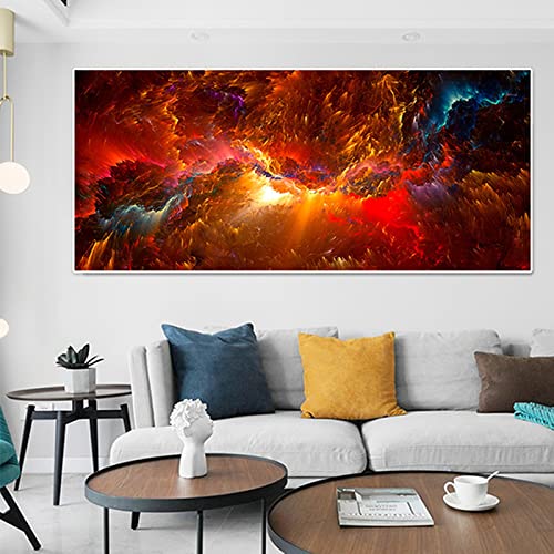 SUKPDJO Abstraktes Kunst Leinwandbilder,Marmor Bild auf Leinwand,Bunt Poster und Druck,Wandkunst für Wohnzimmer Bilder Abstrakt 60 x 120 cm,No Frame (C,70x140 cm) von SUKPDJO