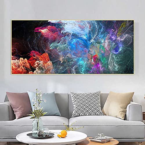 SUKPDJO Abstraktes Kunst Leinwandbilder,Marmor Bild auf Leinwand,Bunt Poster und Druck,Wandkunst für Wohnzimmer Bilder Abstrakt 60 x 120 cm,No Frame (D,60x120 cm) von SUKPDJO
