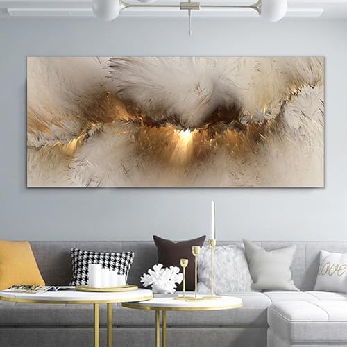 SUKPDJO Nordic Abstrakte Leinwand Bilder Gold Wohnzimmer Modern Sonnenaufgang Gold Bilder Wandbilder Abstrakt Marmor Bilder Luxus No Frame (50x100 cm No Frame,A) von SUKPDJO