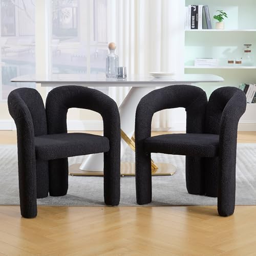 Premium Ergonomie-Sessel mit exklusivem Teddy-Flor Einzigartiges Design, durchdachte Rückenunterstützung, wandelbar für Wohnzimmer Homeoffice, Maximaler Wohlfühl-Komfort, 61 x 52 x 71cm (Schwarz) von SUKY