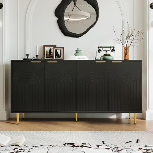 SUKY Moderne Sideboard Kommode, 80 x 40 x 80 cm mit 2 Türen in Vakuum-Formgebung, Standschrank Lagerung Schrank mit Metallgriffen und Rahmenbeinen von SUKY