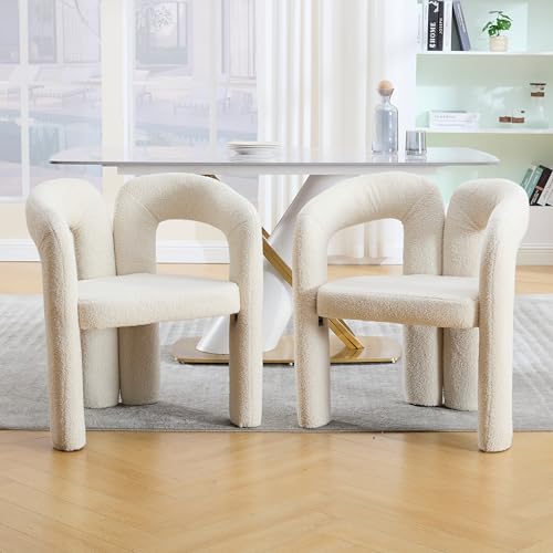 SUKY Premium Ergonomie-Sessel mit exklusivem Teddy-Flor Einzigartiges Design, durchdachte Rückenunterstützung, wandelbar für Wohnzimmer Homeoffice, Maximaler Wohlfühl-Komfort, 61 x 52 x 71cm (Beige) von SUKY