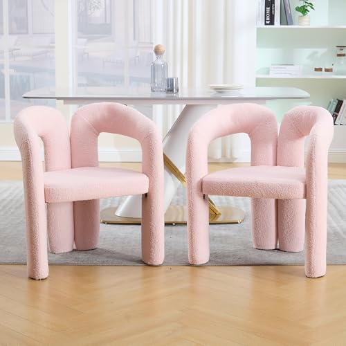 SUKY Premium Ergonomie-Sessel mit exklusivem Teddy-Flor Einzigartiges Design, durchdachte Rückenunterstützung, wandelbar für Wohnzimmer Homeoffice, Maximaler Wohlfühl-Komfort, 61 x 52 x 71cm (Rosa) von SUKY