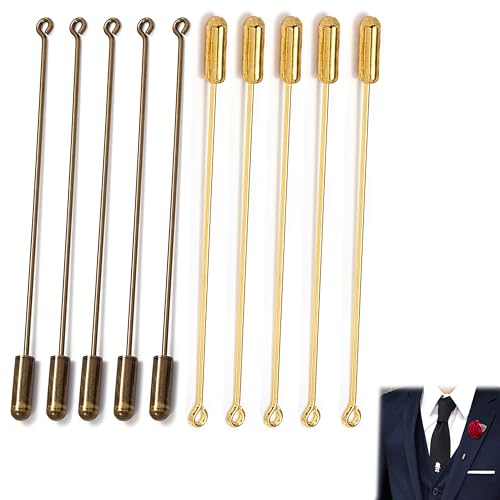 10 Brosche Pin Stick Metall Sicherheit Pins Anzug Revers Pin- Stick mit Stopper Enden DIY Schmuck Zubehör Krawatte Hüte Schal Silber von SULIUDAJI