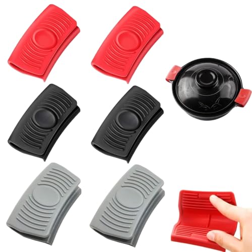 6 Stück Silikongriffe Für Gusspfannen, Silikongriffe Für Töpfe Hitzebeständig, Silikon Topfgriffe Für Gusstöpfe, Topflappen Handclip, Für Bratpfannen Ofenschalen Silikon Schutz Für Topfgriffe 6 Stück Silikongriffe Für Gusspfannen, Silikongriffe Für Töpfe Hitzebeständig, Silikon Topfgriffe Für Gusstöpfe, Topflappen Handclip, Für Bratpfannen Ofenschalen Silikon Schutz Für Topfgriffe von SULIUDAJI