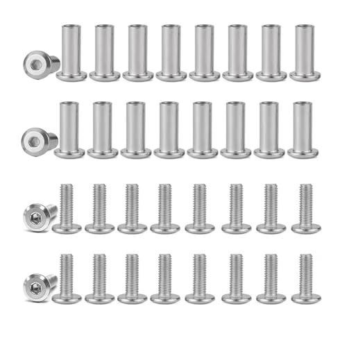 SULIUDAJI 20 Set Verbindungsschrauben M4 x 30 mm 304 Edelstahl,20 x Möbelschrauben, 20 x Hülsenschrauben, A2 V2A Schrankverbinder, Möbelverbinder, Schränken, Holzbrettern von SULIUDAJI